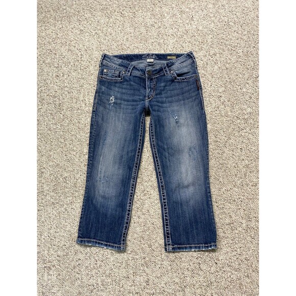 31 Silver Suki Surplus Distressed Capris - Picture 2 of 6
